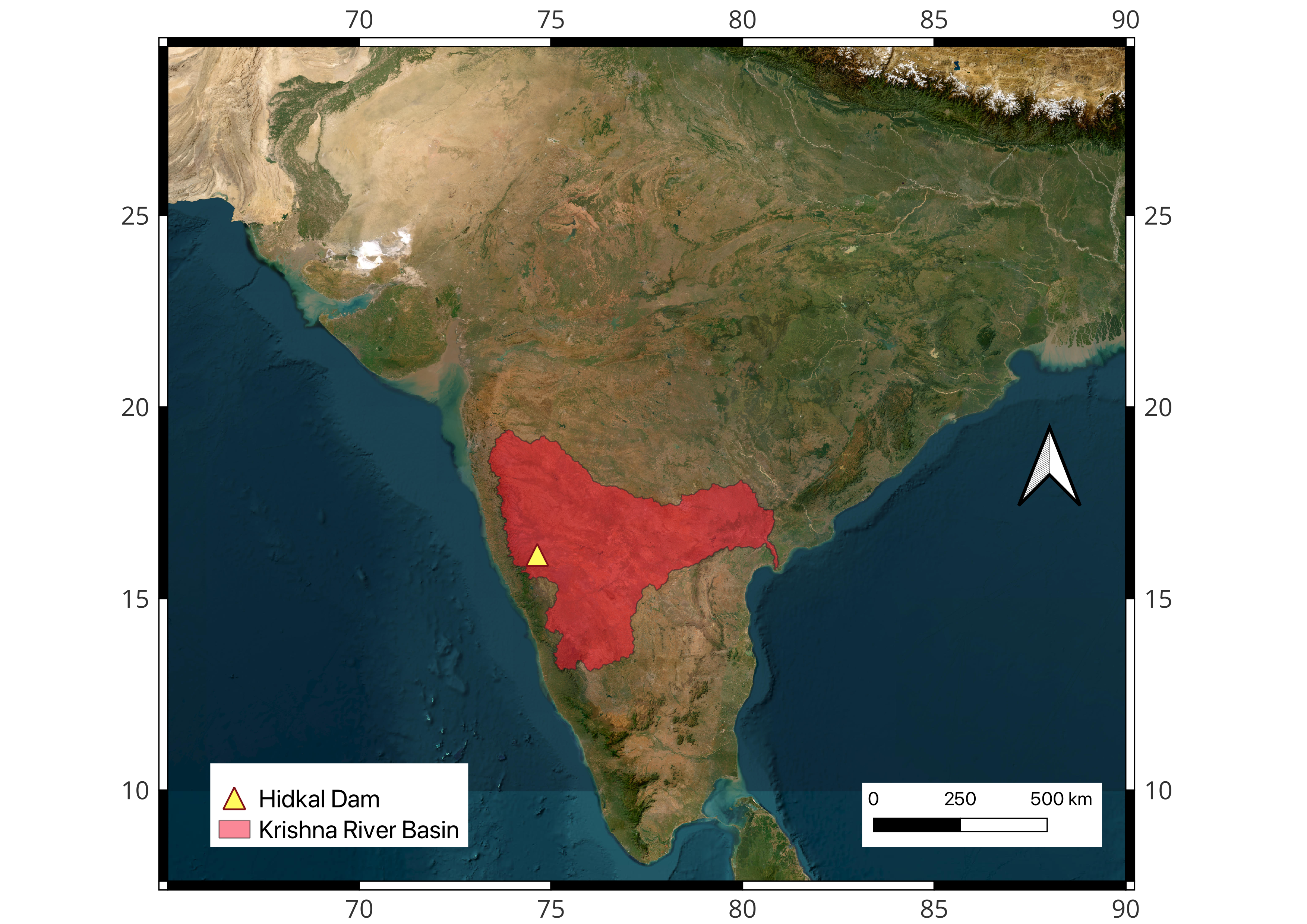Location of Hidkal Dam